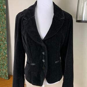 Vintage Vevet Size XL Blazer Jacket Black DKNY Jeans Women's Stripe Y2K Goth